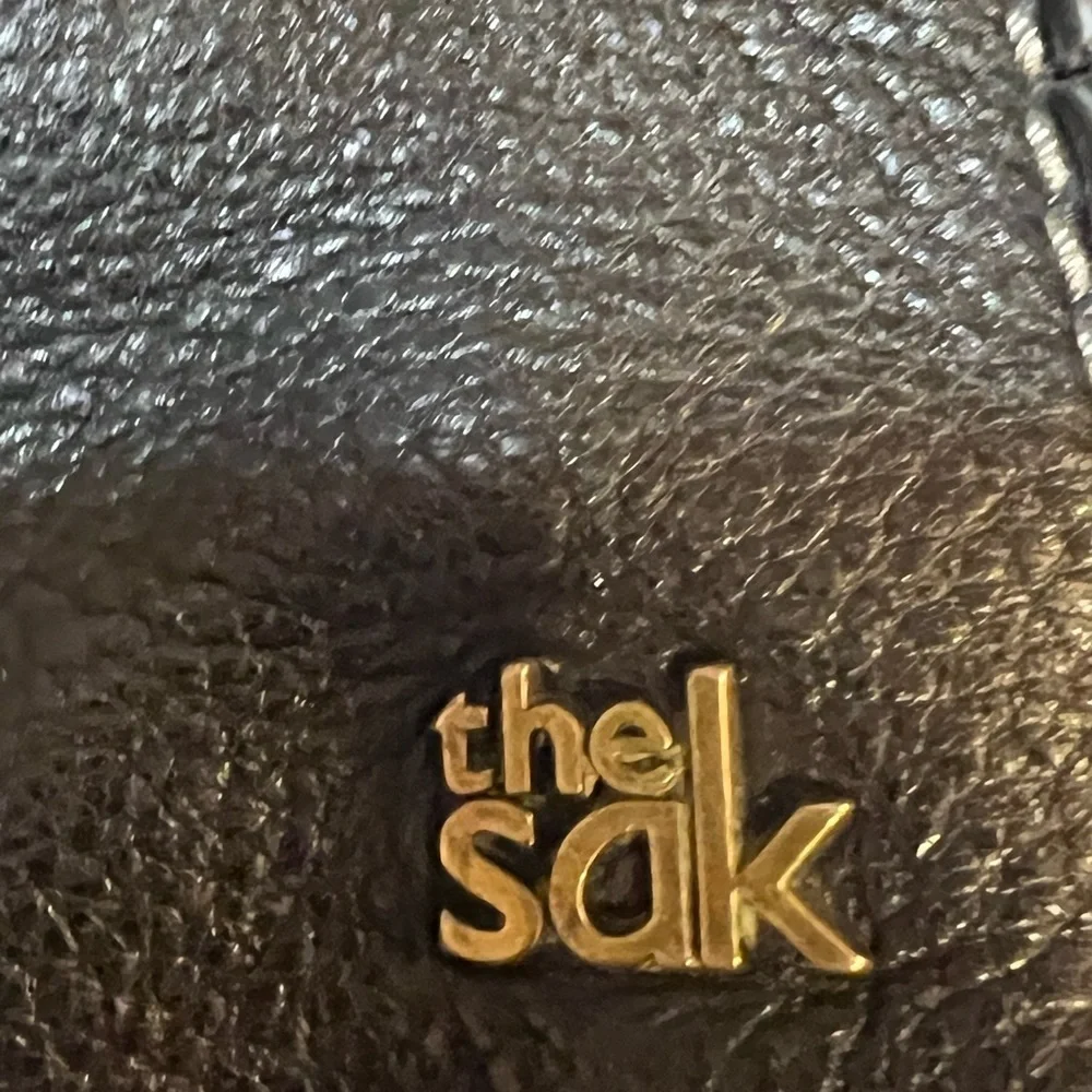 The Sak Black Leather Women’s Crossbody Purse Shoulder Strap Genuine Leather Bag